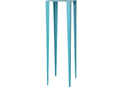 Table design bleu sans tiroir